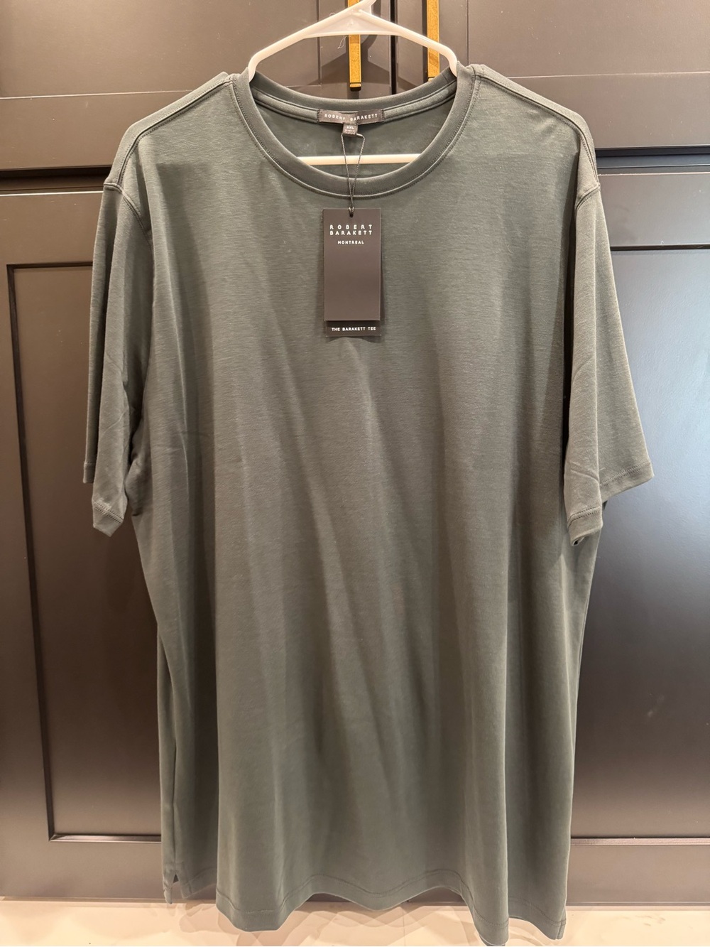 Robert Barakett Olive Deep Pine Green Pima Cotton Short Sleeve Crewneck Tee NWT